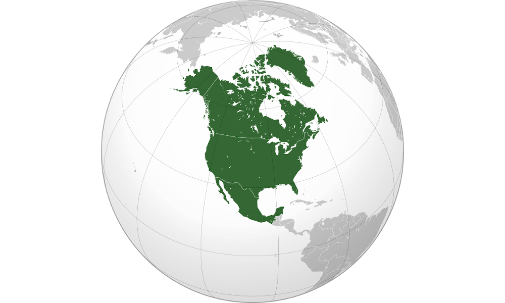 An Orthographic projection of the United States
